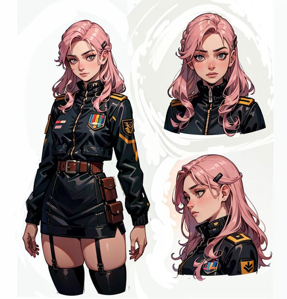 Character Sheet for a anime woman